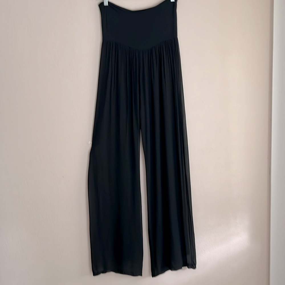 Dressy Black Pant with Mesh Overlay Slims and Flatters